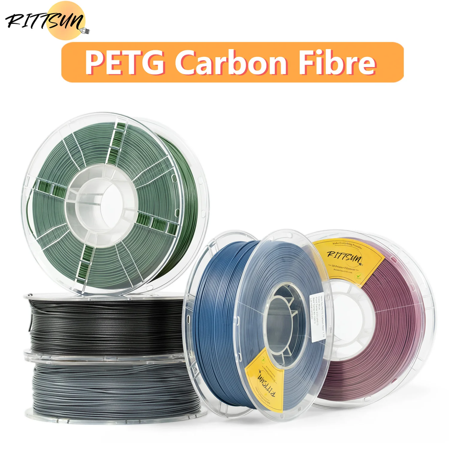 Rittsun углеродное волокно petg нить 1 кг 1 - Фотография_2