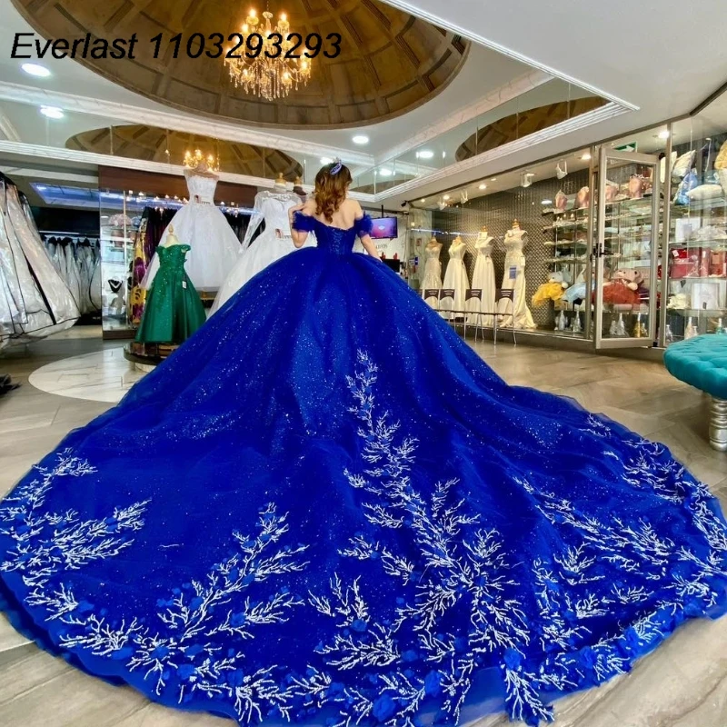 Evlast индивидуальное королевское синее платье quinceanera - Фотография_3