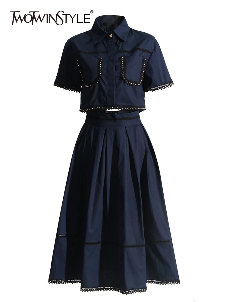 Twotwinstyle однотонные летние комплекты из двух предметов для женщин