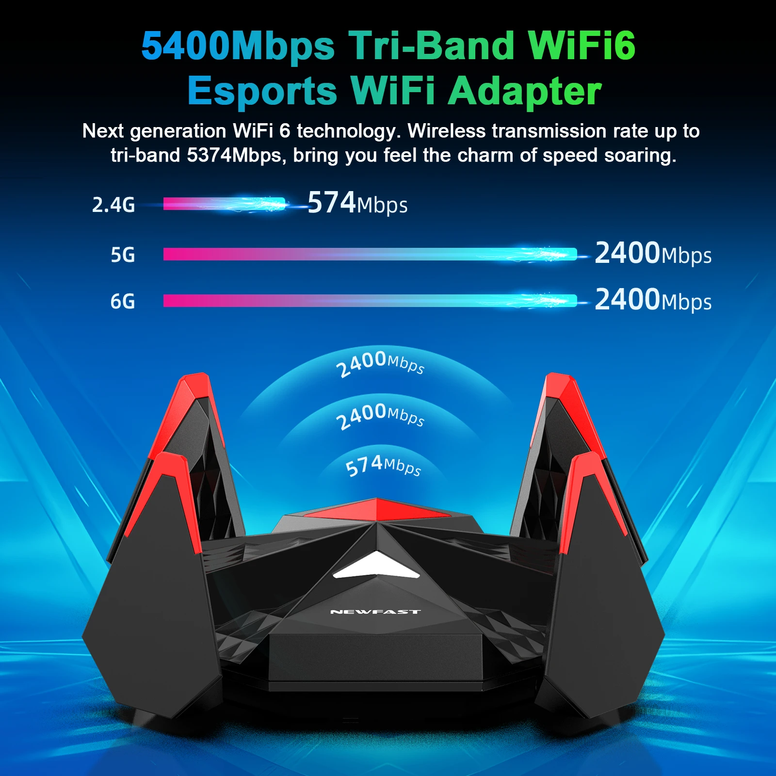 Newfast adaptador wi-fi 6 адаптер usb 3 - Фотография_3