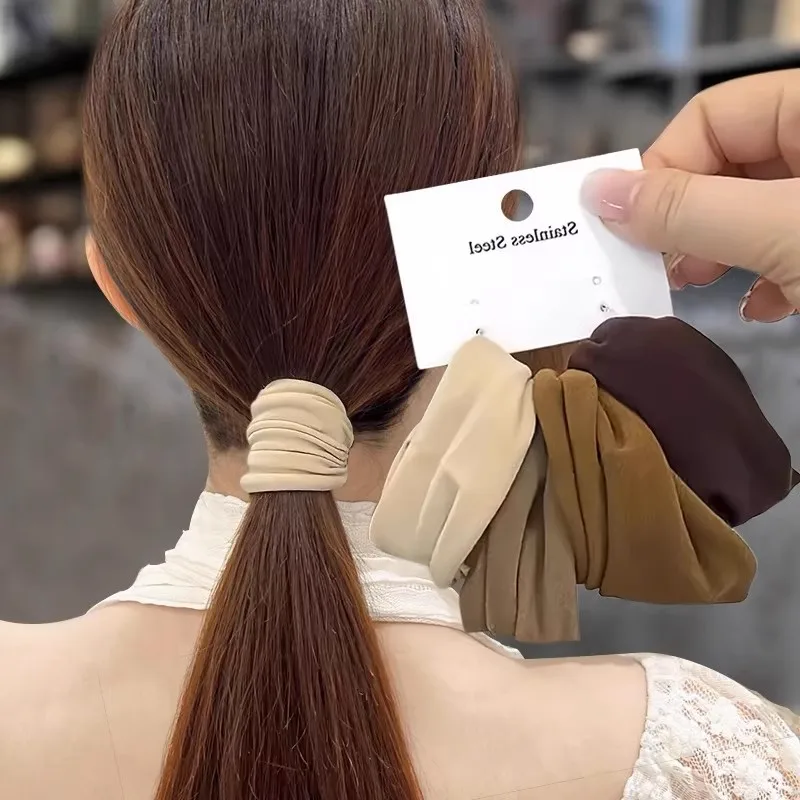 Однотонные эластичные резинки для волос для женщин