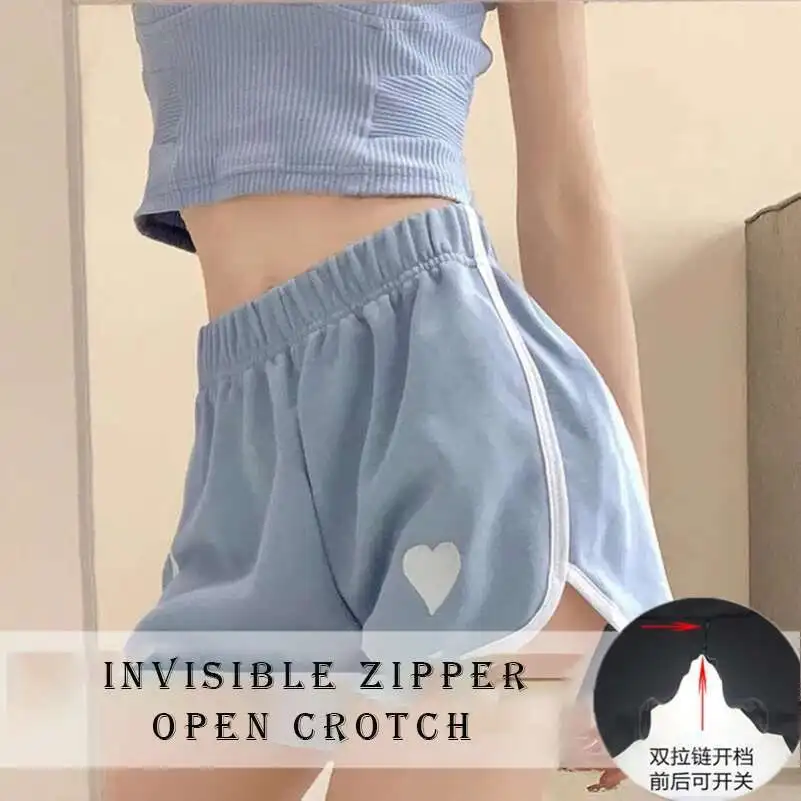Сексуальные невидимые хлопковые шорты на молнии с открытой промежностью