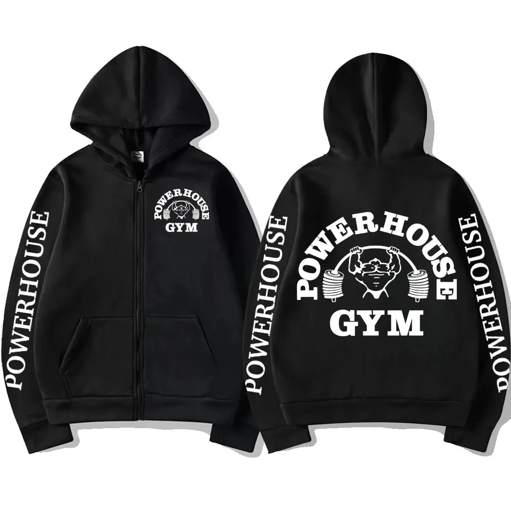 Толстовка на молнии с логотипом powerhouse gym harajuku