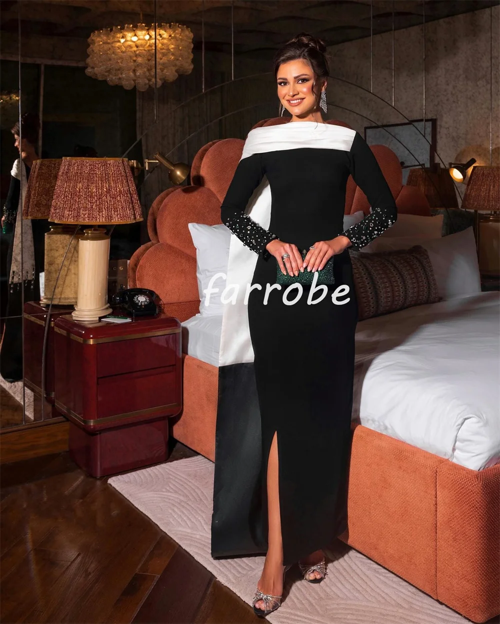 Формальные изысканные трикотажные плиссированные бисером и блестками - Фотография_4