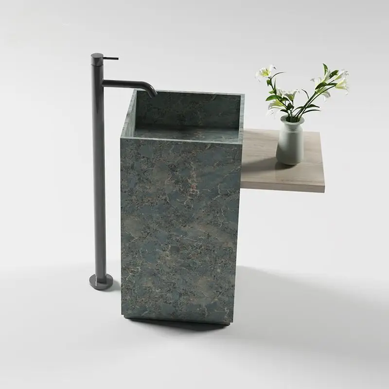 Легко очищаемая раковина с белой каменной панелью fish belly - Фотография_5