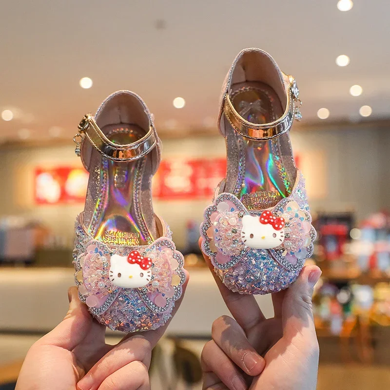 Сандалии sanrio для девочек с кристаллами hello kitty