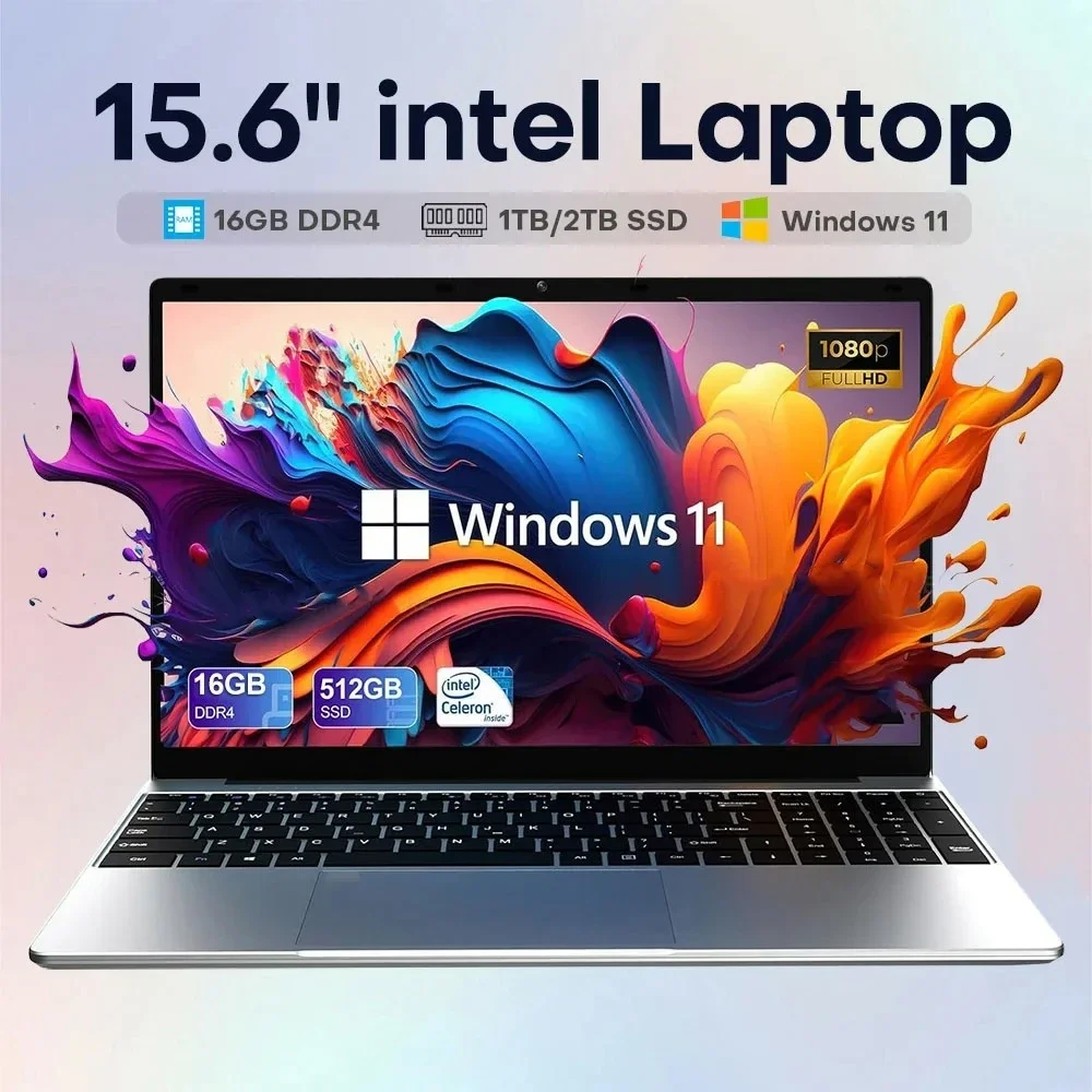Qmdz 15,6-дюймовый портативный компьютер intel celeron n5095