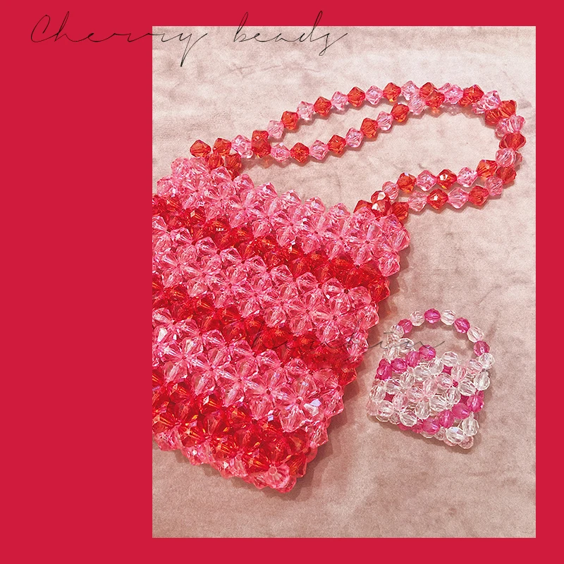 Cherry color transparent bag beautiful - Фотография_4