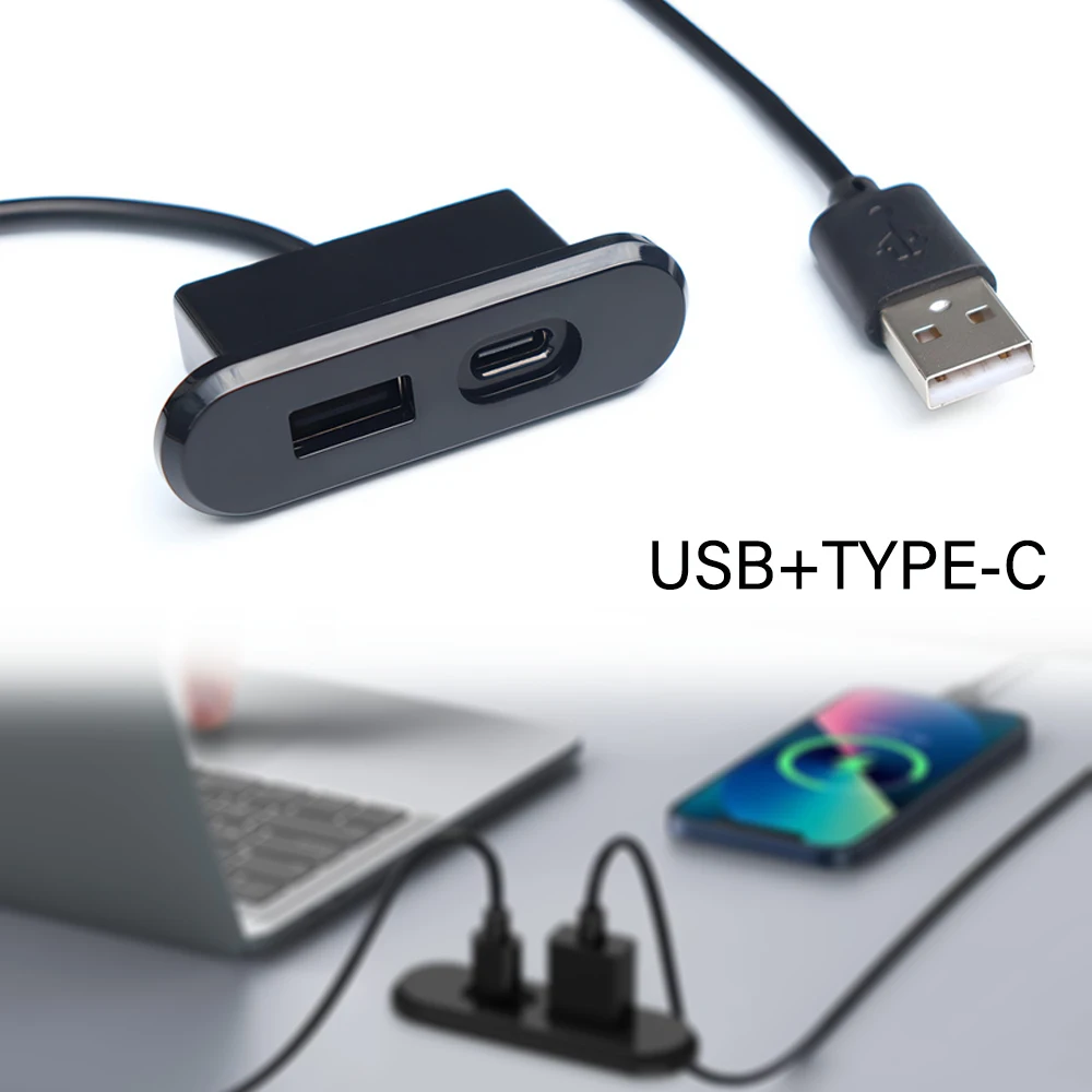 Настольные встраиваемые розетки 1 usb-a и 1 type-c