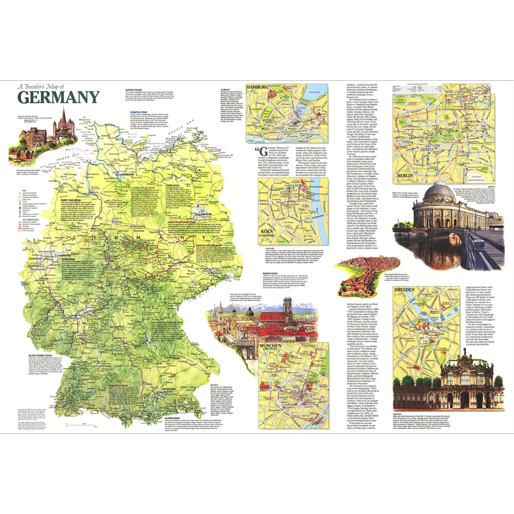 Ретро немецкая карта путешественника - Фотография_2