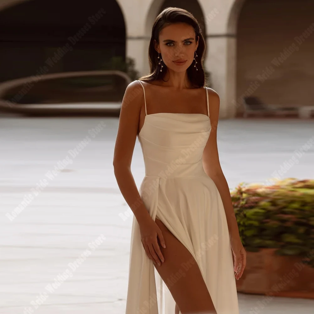 2026 сексуальные женские свадебные платья на тонких бретельках - Фотография_3