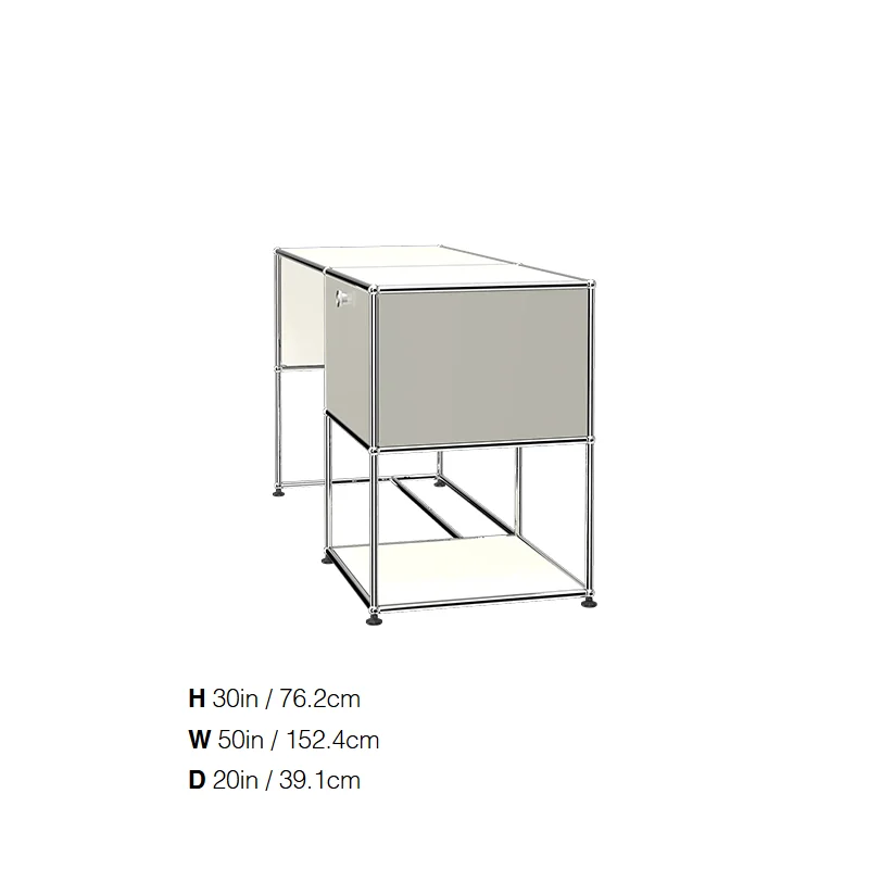 Современный модульный металлический стол со шкафом для хранения - Фотография_4