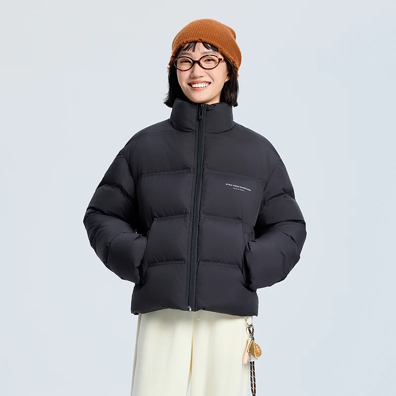 Metersbonwe женская короткая пышная куртка с капюшоном - Фотография_3