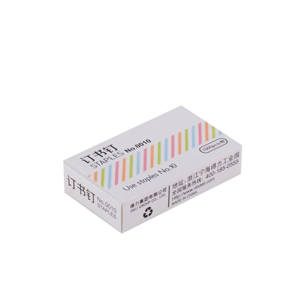 Deli 1 коробка 800 шт. 10 # маленький металлический степлер