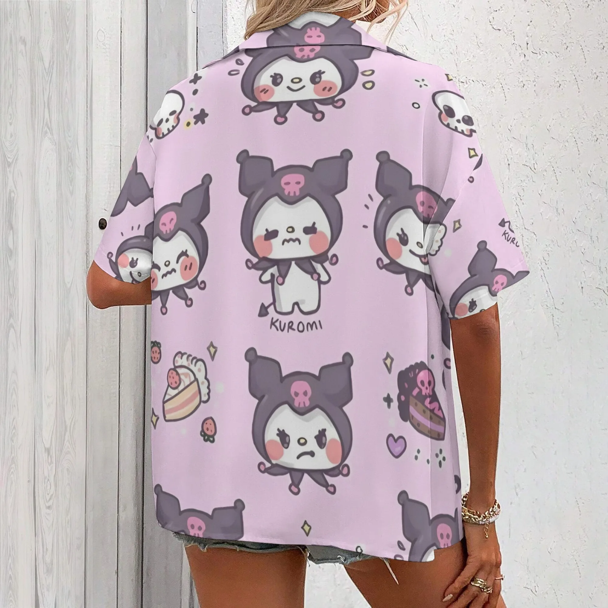 Рубашка kuromi, женская рубашка kuromi с длинным рукавом - Фотография_2