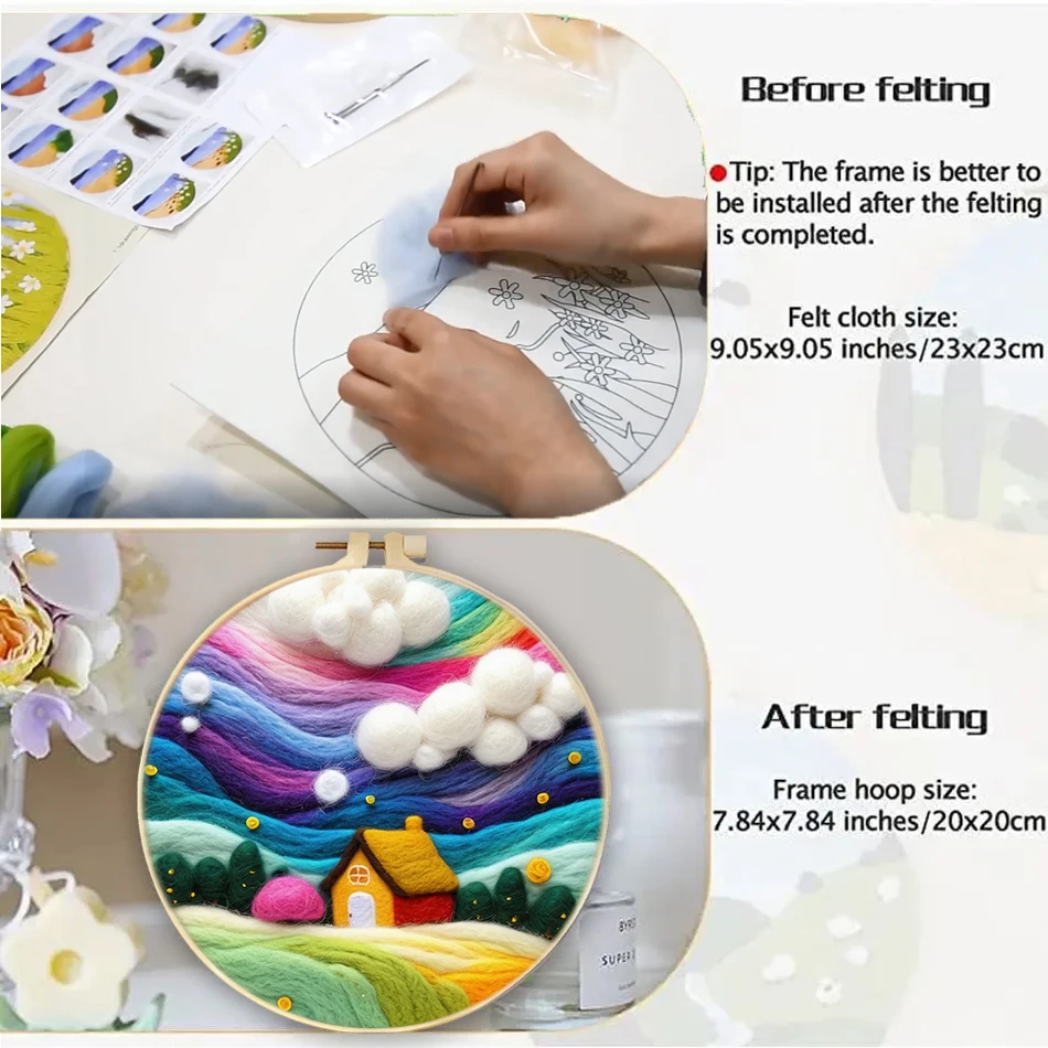 Шерстяное валяние картина красочный - Фотография_3