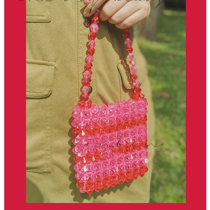 Cherry color transparent bag beautiful - Фотография_2