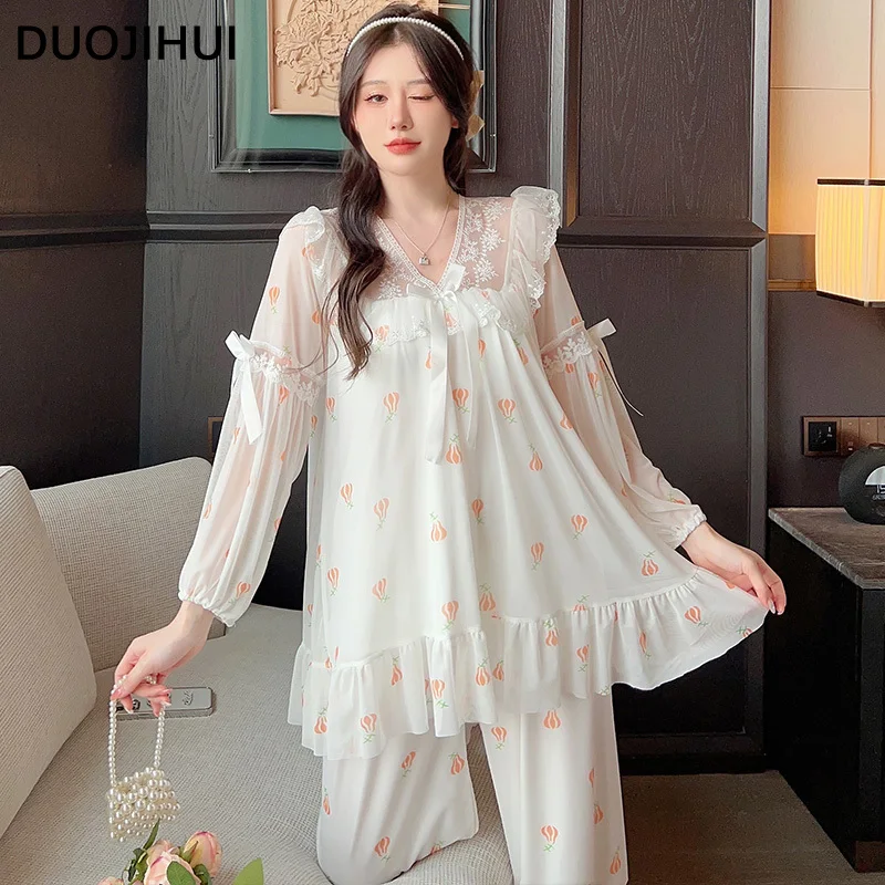 Duojihui милая кружевная повседневная