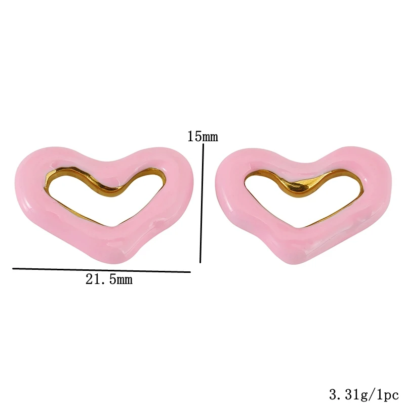 Разноцветные эмалированные подвески в форме сердца из нержавеющей стали - Фотография_2
