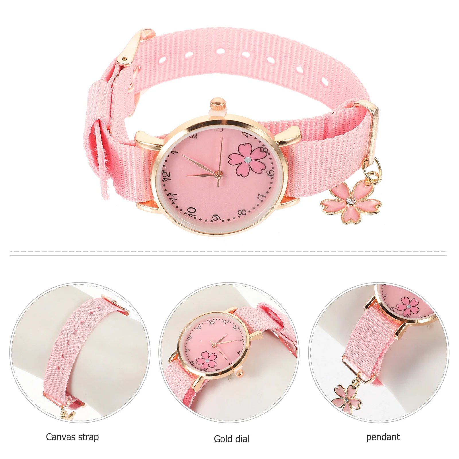 Холщовый ремешок со съемным цветочным узором - Фотография_3