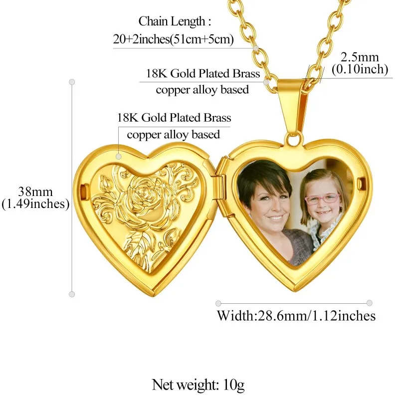 Ожерелье в форме сердца с фотографией на заказ - Фотография_6