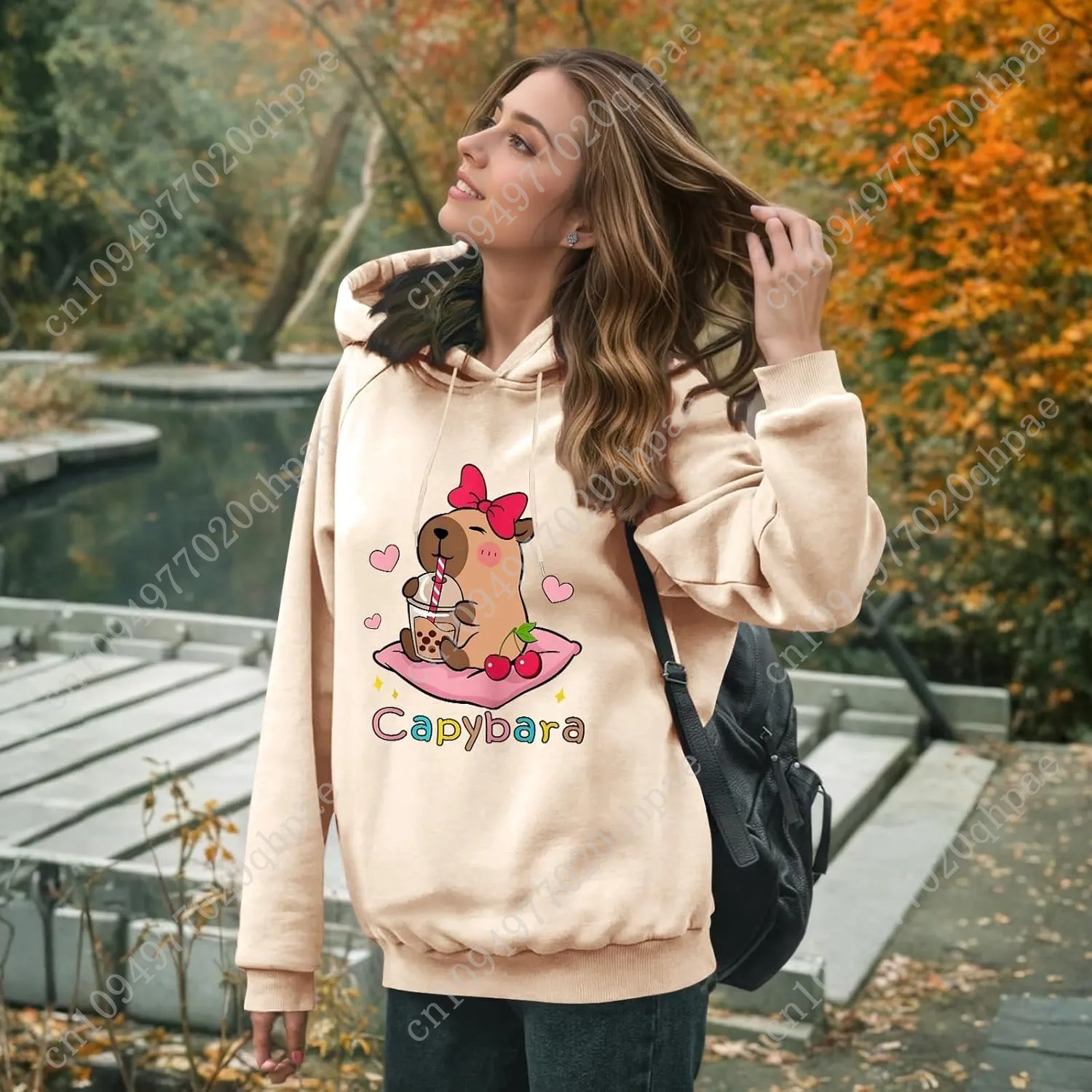 Милые толстовки с рисунком капибары для девочек-подростков - Фотография_2