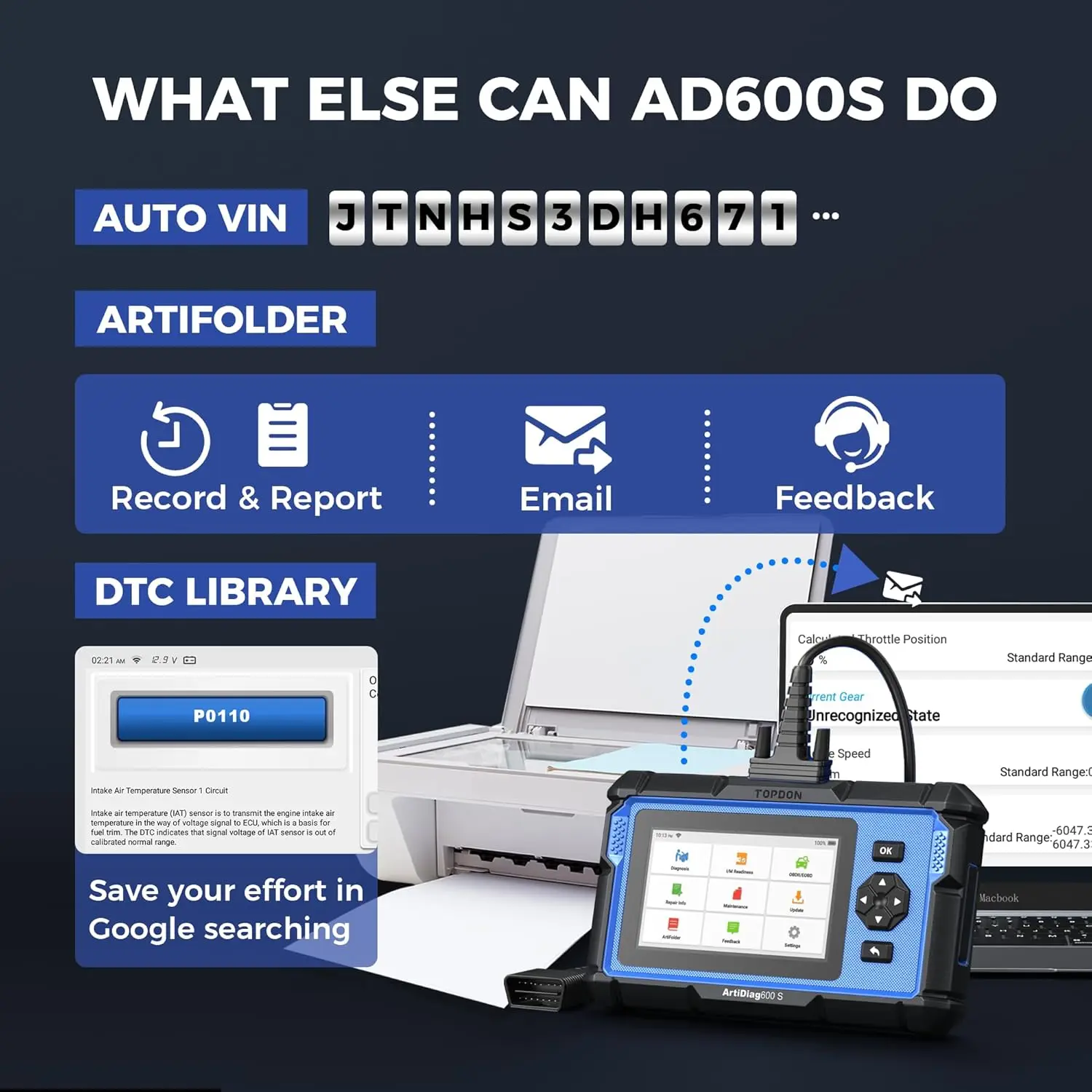 Сканер topdon artidiag600s obd2 - Фотография_5