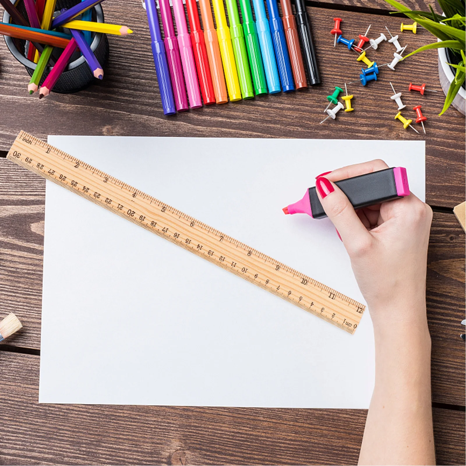 Экологически чистая деревянная прямая линейка - Фотография_5