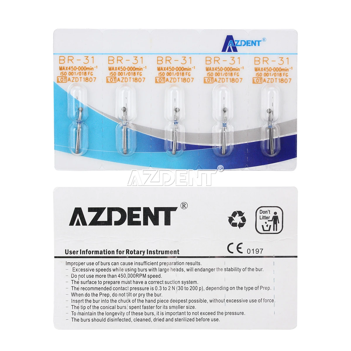 Azdent стоматологические алмазные сверла fg 1 - Фотография_3