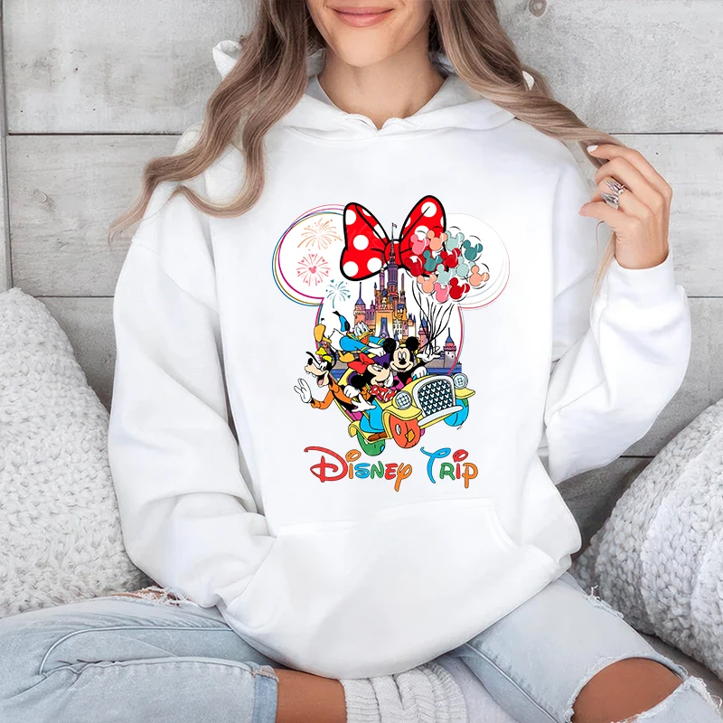 Женская толстовка с капюшоном и принтом головы минни disney trip - Фотография_4