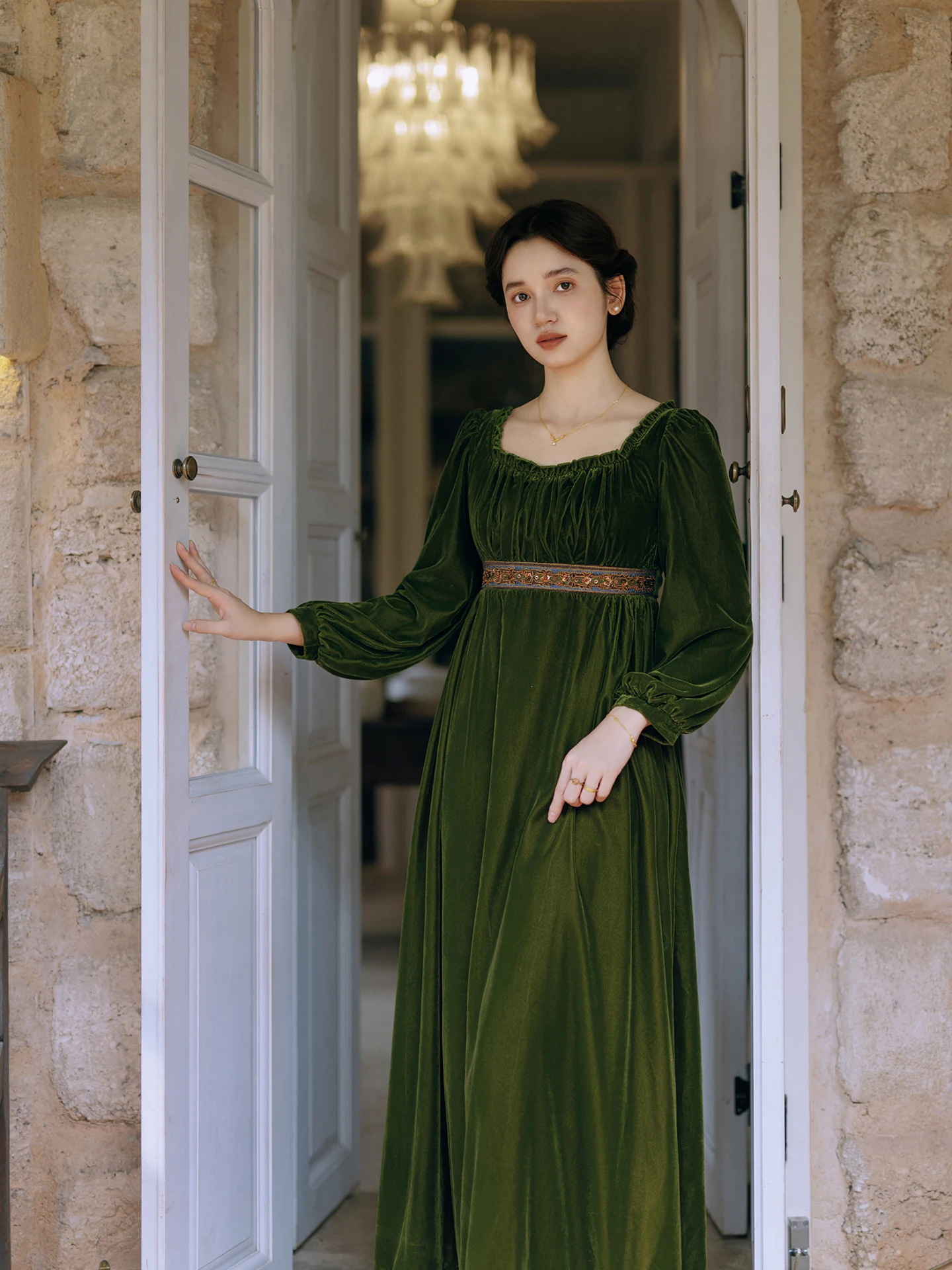 Tiyihailey женское бархатное платье с длинным рукавом - Фотография_5