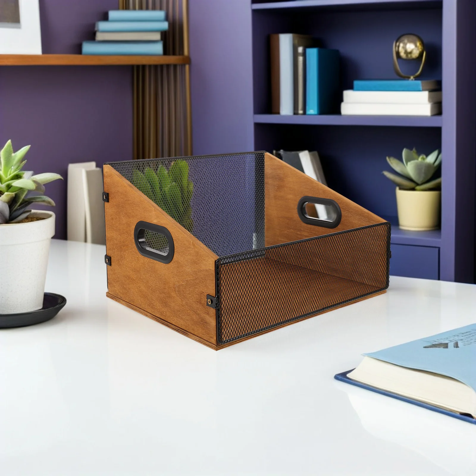 Деревянный ящик для хранения виниловых пластинок