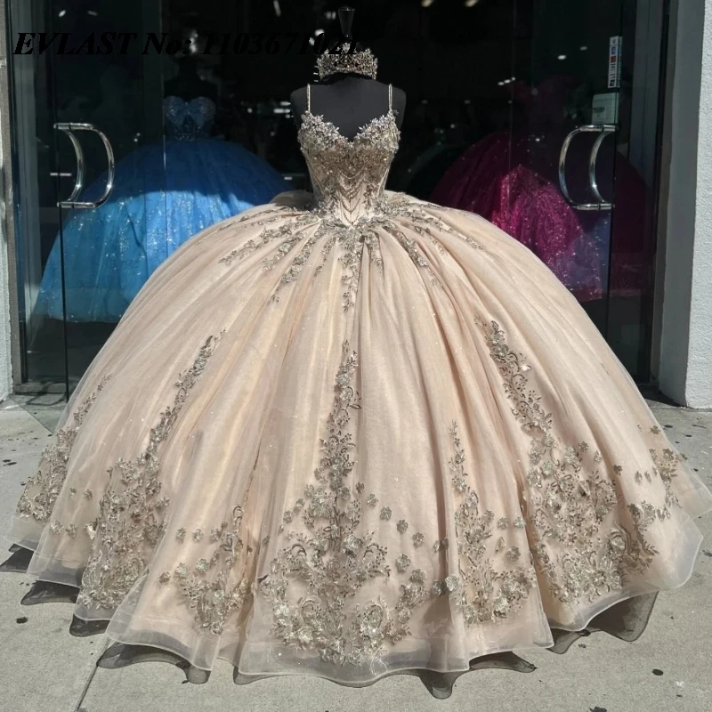 Evlast индивидуальное платье quinceanera цвета шампанского