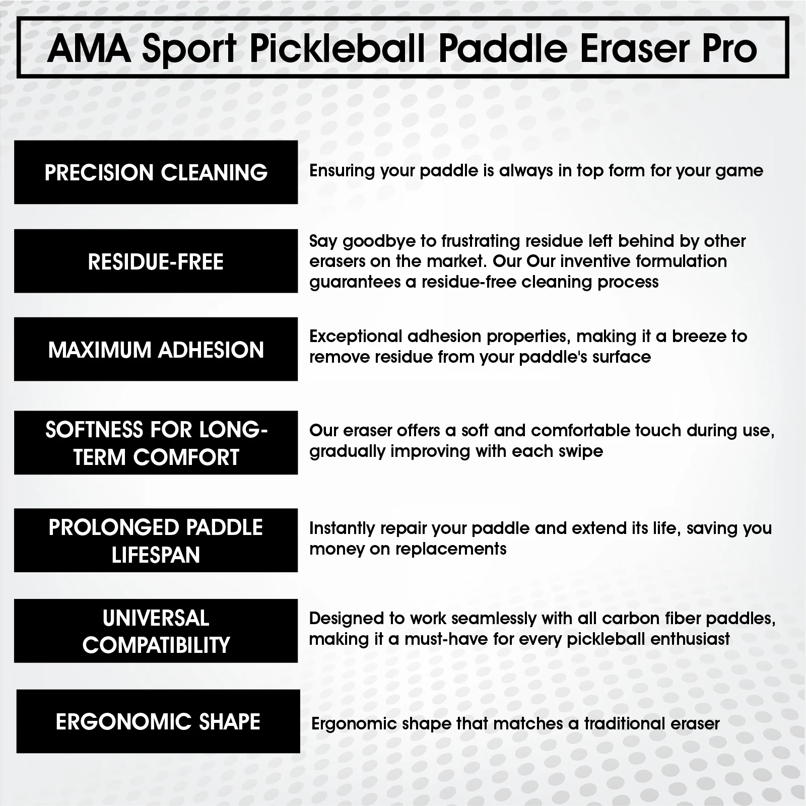 Amasport pickleball paddle eraser - Фотография_6