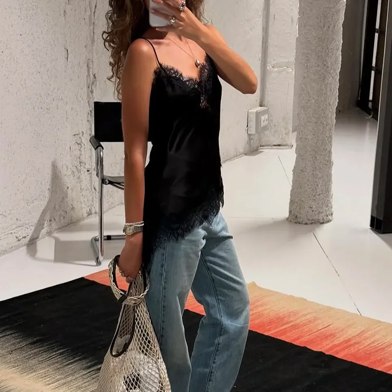 Кружевной топ-бретелька для женщин - Фотография_3