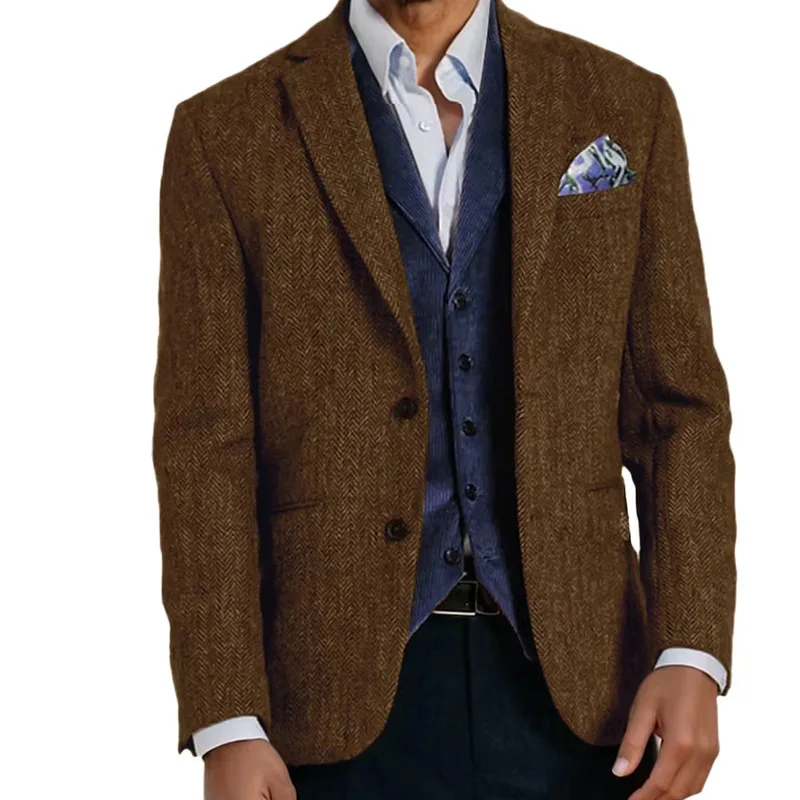 Коричневые твидовые повседневные