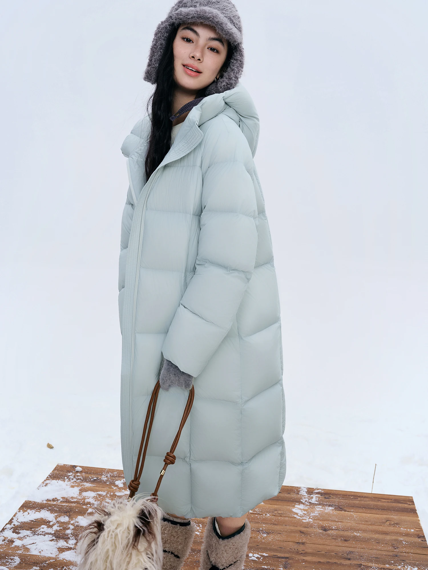 Женский длинный короткий пуховик - тройная защита - Фотография_3