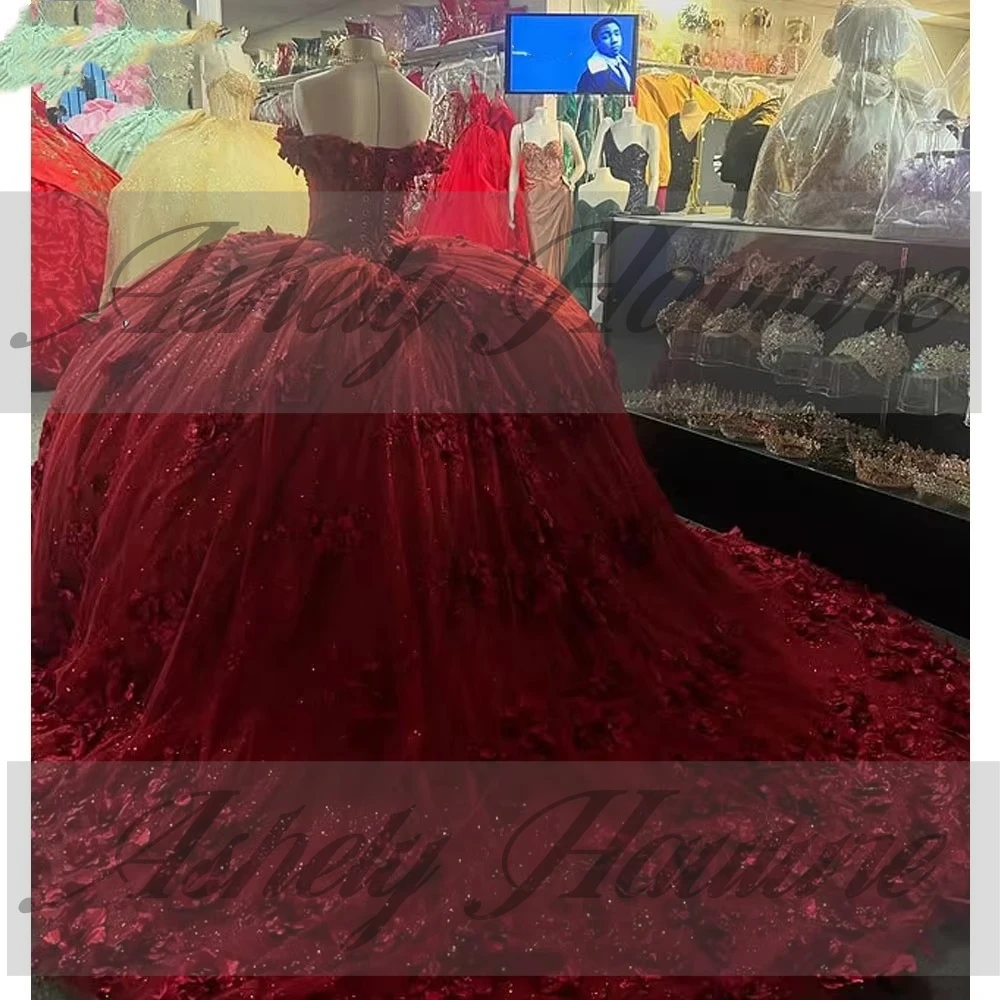 Мексиканское бордовое платье quinceanera - Фотография_5