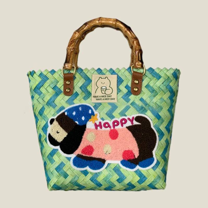 Ретро тканая сумка в полоску