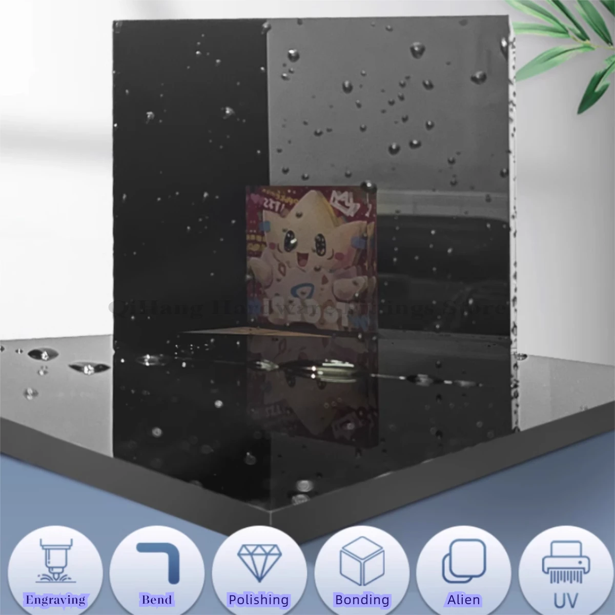 Черный глянцевый акриловый лист: светоотражающий фон/перегородка - Фотография_2