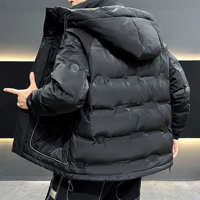 Повседневные мужские теплые куртки на утином пуху с капюшоном - Фотография_5