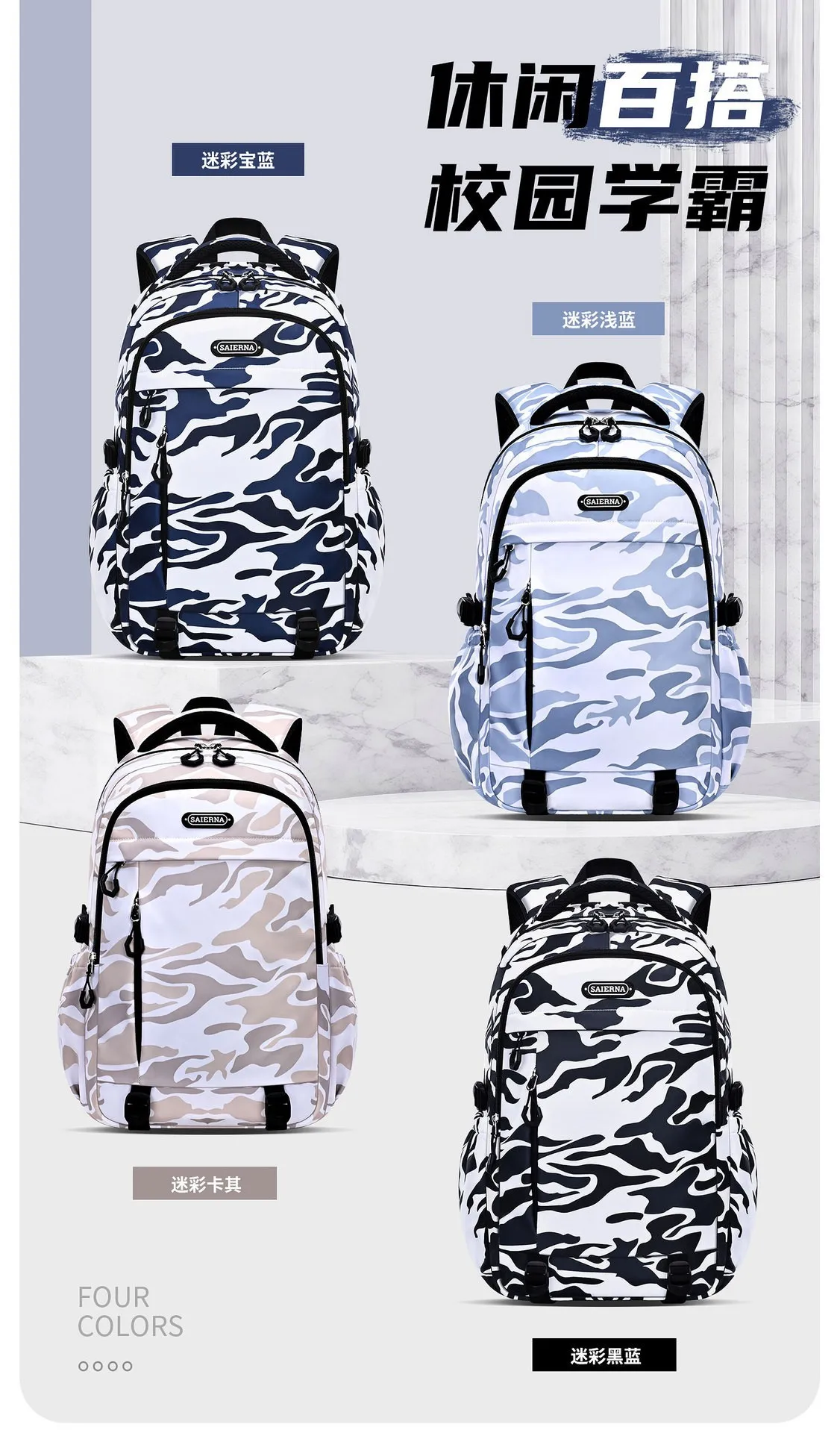 Камуфляжный школьный рюкзак для - Фотография_2