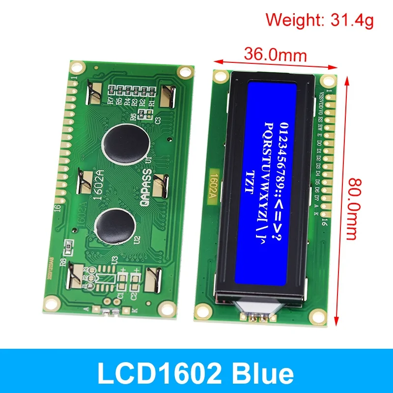 Lcd1602 1602 жк-модуль синий/желтый - Фотография_3