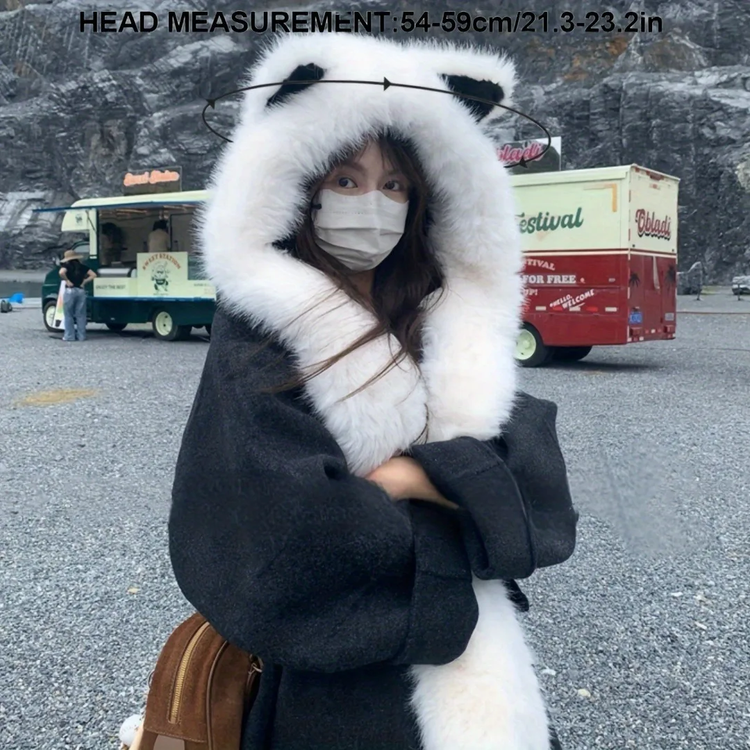 Шапка из искусственного меха с кошачьими ушками - Фотография_4