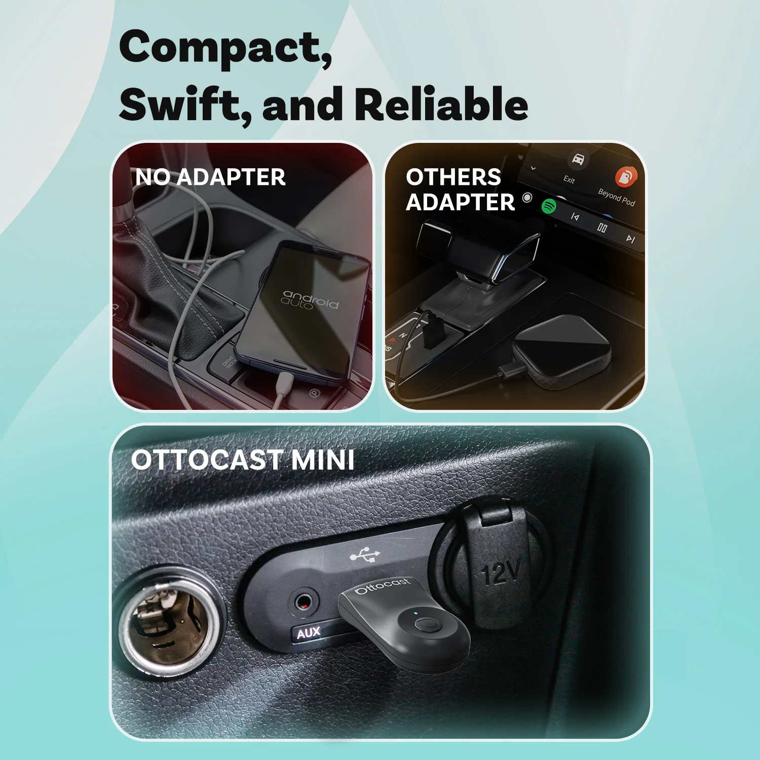 Ottocast 2 в 1, беспроводной адаптер carplay android auto - Фотография_5