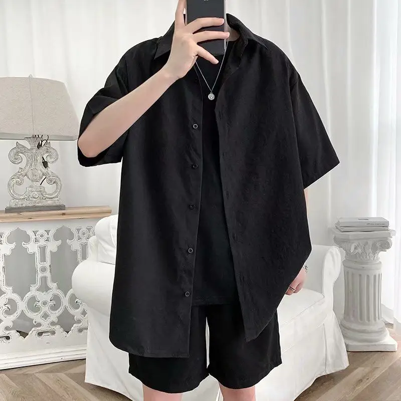 Рубашка мужская тонкая с отложным воротником - Фотография_2