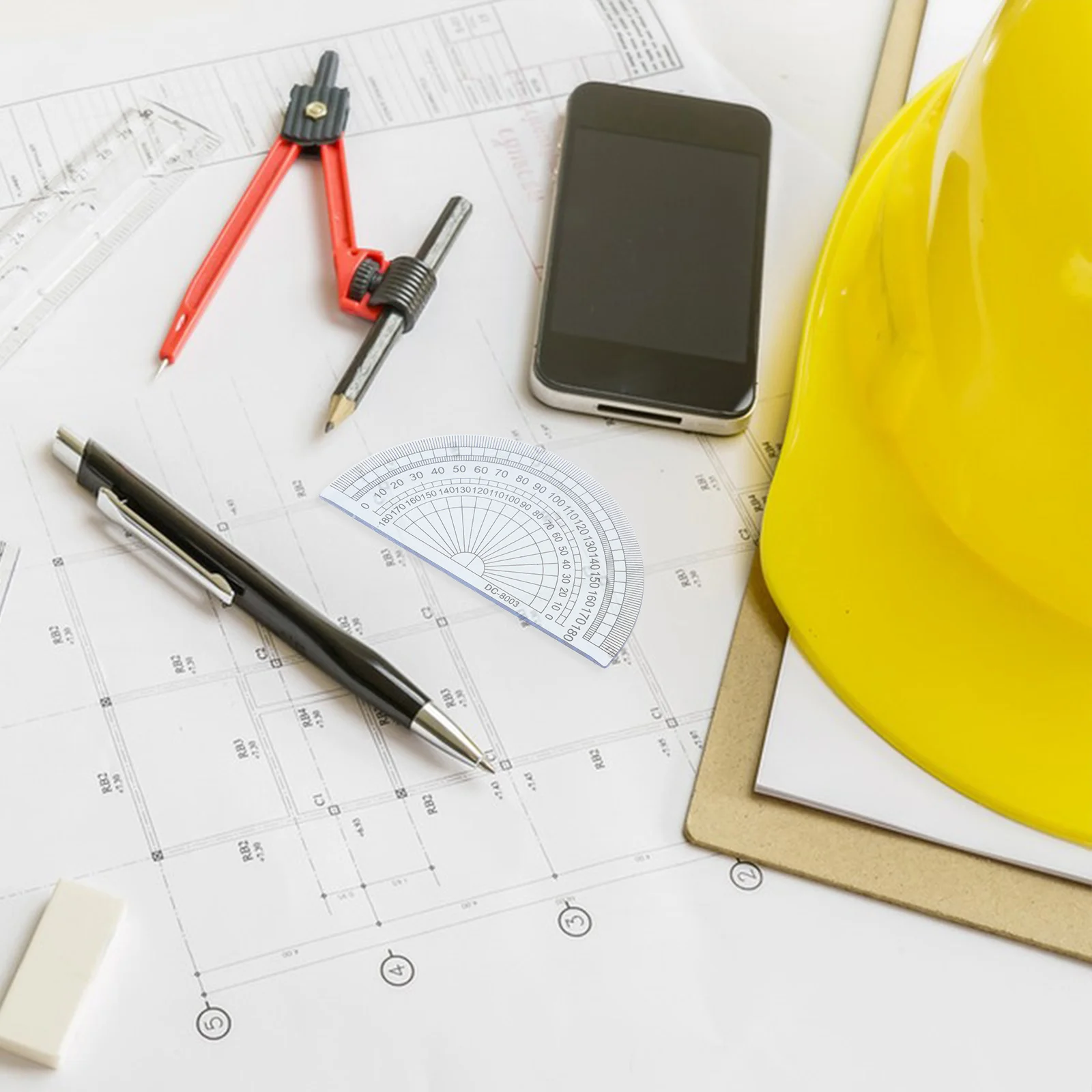 Прозрачные 4-дюймовые пластиковые транспортиры - Фотография_2