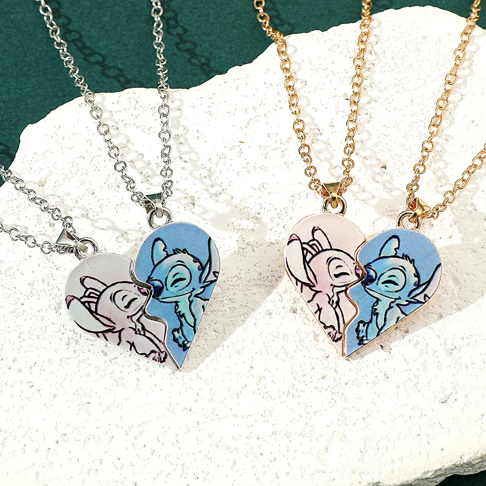 Ожерелье в форме сердца disney-stitch для пары