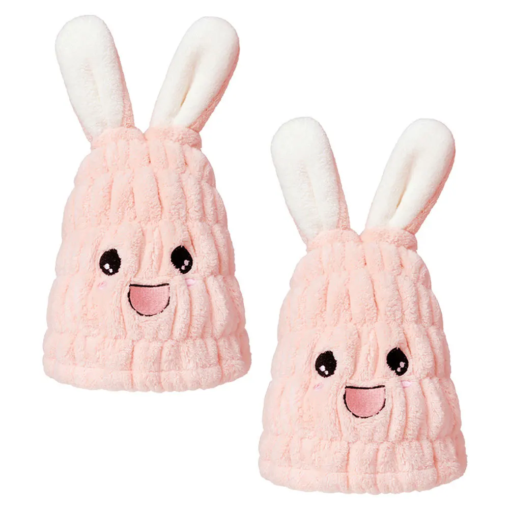 Впитывающее полотенце для сушки волос из микрофибры с заячьими ушками - Фотография_5