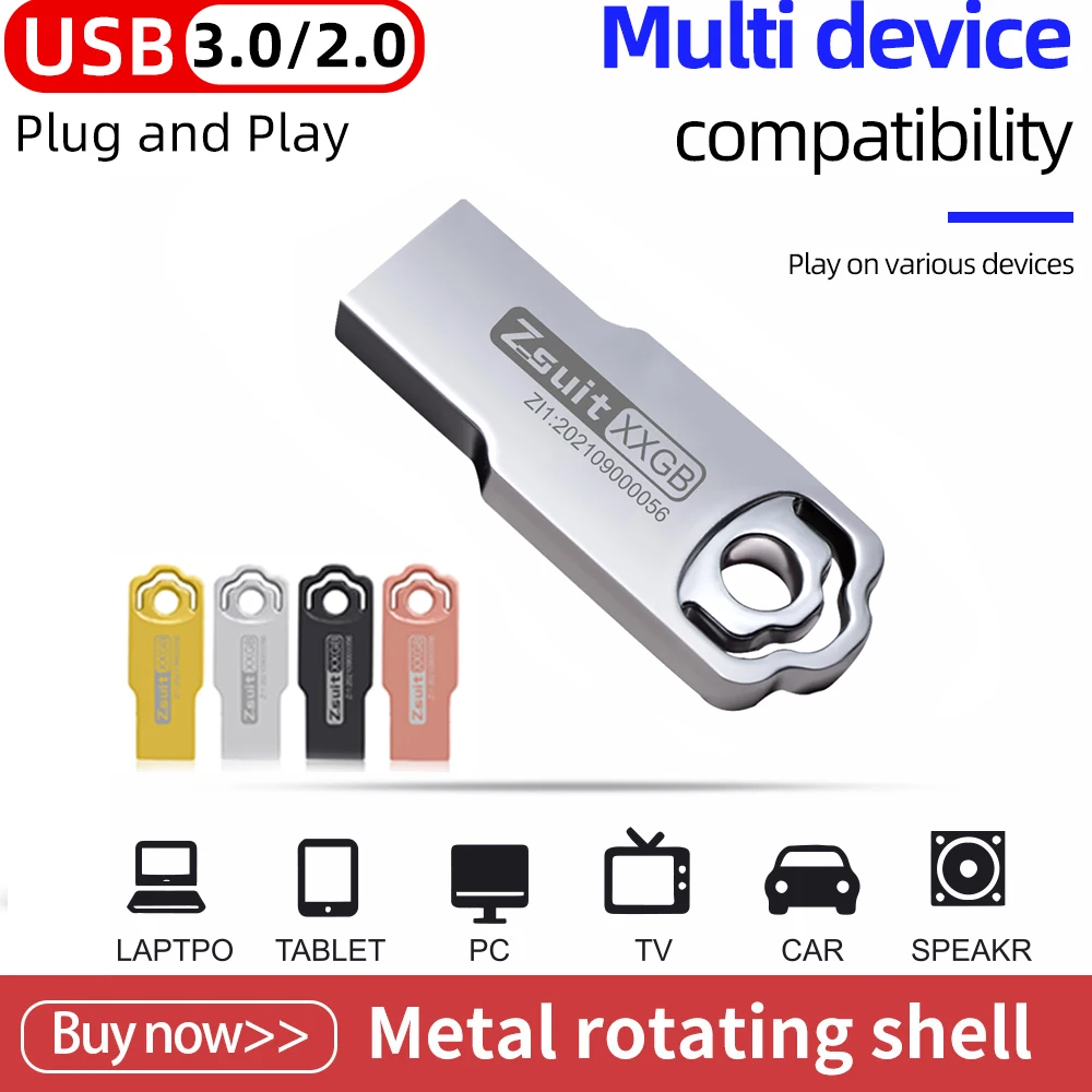 Металлический флэш-накопитель usb 64 гб/32 гб/128 гб